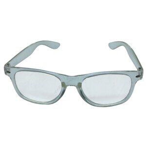 Translucent Clear Blue Rectangular Eyeglasses Frame